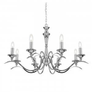 8 Light Chandelier Chrome Finish, E14