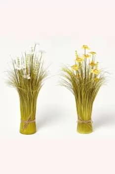 Set of White and Yellow Daffodil Artificial Flower Arrangement