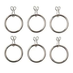 Colours Steel Curtain Ring Dia16mm Pack of 6