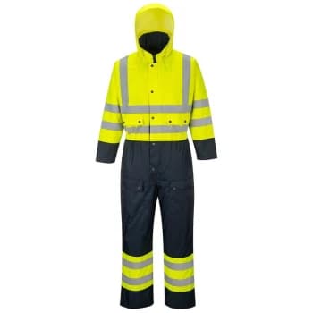 Portwest - S485YNR4XL - sz 4XL Hi-Vis Contrast Coverall - Lined - Yellow/Navy