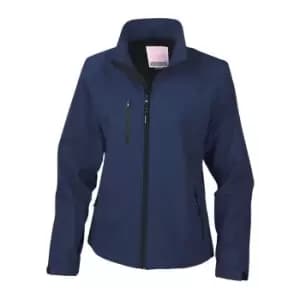 Result Ladies/Womens La FemmeA 2 Layer Base Softshell Breathable Wind Resistant Jacket (M) (Navy Blue)