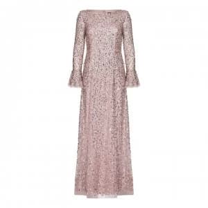 Adrianna Papell Beaded Long Dress - CAMEO