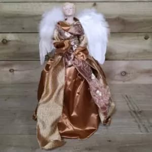 Premier Decorations Ltd - 45cm Premier Christmas Angel Tree Topper Decoration in Dark Gold / Bronze