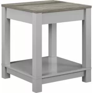 Carver End Side Lamp Table Grey / Sonoma Oak By Dorel