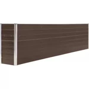Raised Garden Bed 320x40x77cm Galvanised Steel Brown Vidaxl Brown