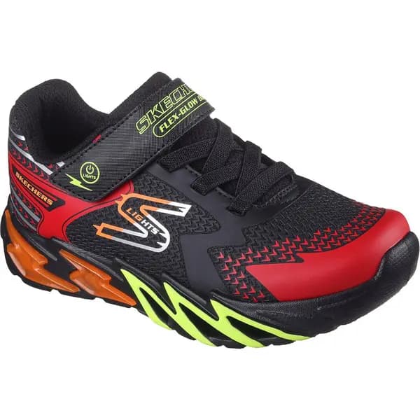 Skechers Boys S Lights Flex Glow Bolt Trainers UK Size 13.5 (EU 33) BLACK/RED SKE2217-BKRD-13.5