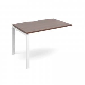 Adapt II Add On Unit Single 1200mm x 800mm - White Frame Walnut top