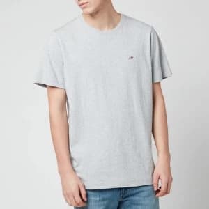 Tommy Jeans Mens Classic Jersey T-Shirt - Light Grey Heather - L