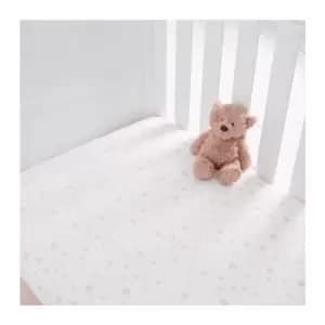 Silentnight Safenights Cot Bed Fitted Sheet pair - Pink Star