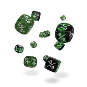Oakie Doakie Dice D6 Gemidice Positive & Negative (Green)