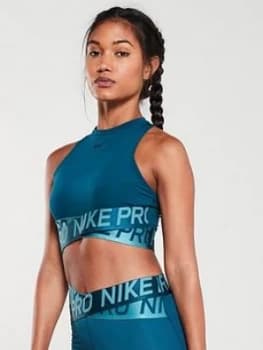 Nike Training Pro Intertwist Crop Tank - Midnight Turquoise