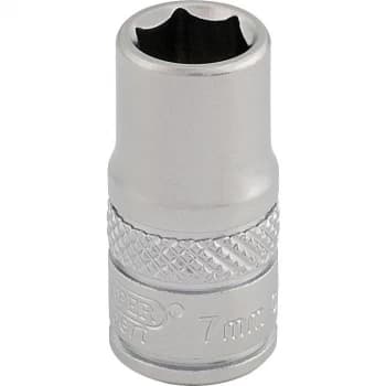 Draper 1/4" Drive Satin Finish Hexagon Socket Metric 1/4" 7mm