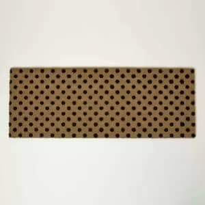 Homescapes - Spotted Coir Double Door Mat Runner 120 x 45cm - Black & Brown