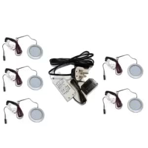 Orbit xl - Bright LED Light Under Cabinet Shelf Cupboard Set - Light Colour White - Lights 5