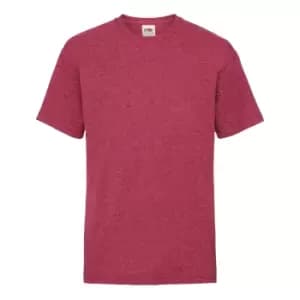 Fruit Of The Loom Childrens/Kids Unisex Valueweight Short Sleeve T-Shirt (3-4) (Vintage Heather Red)