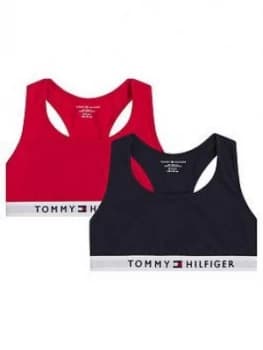 Tommy Hilfiger Girls 2 Pack Bralette - Red Navy