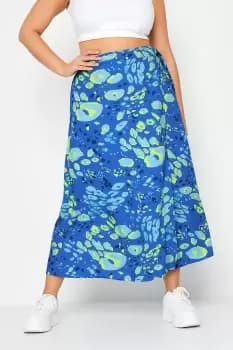 Printed Wrap Maxi Skirt