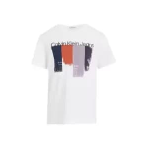 Calvin Klein Jeans Placed Brushstrokes T-Shirt - White