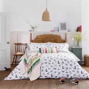 Joules Playful Dogs Cotton Percale Cover Set - Black