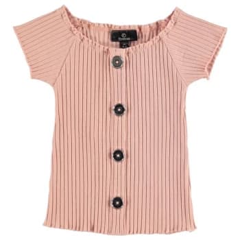 Firetrap Rib Bardot Top Junior Girls - Pink