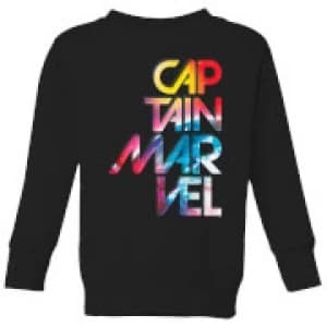 Captain Marvel Galactic Text Kids Sweatshirt - Black - 11-12 Years