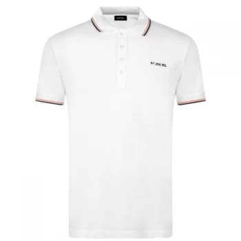 Diesel Broken Logo Polo Shirt - 100 White