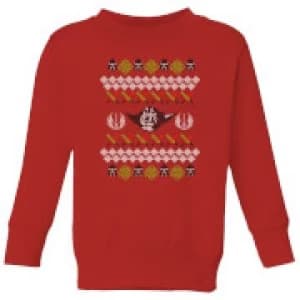Star Wars Yoda Knit Kids Christmas Sweatshirt - Red - 11-12 Years
