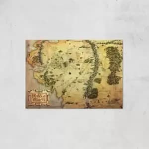 Lord Of The Rings Map Giclee Art Print - A2 - Print Only