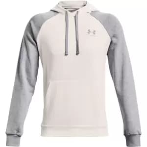 Under Armour Fleece Colour Block Hoodie Mens - White