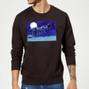 Star Wars Darth Vader AT-AT Christmas Sleigh Black Christmas Sweatshirt - L - Black