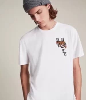 AllSaints Mens Tripper Crew T-Shirt, Optic White, Size: M