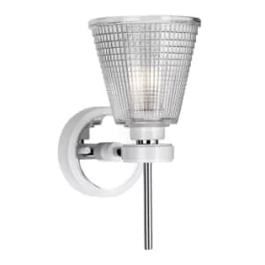 Gunnislake 1 Light Wall Light Polished Chrome Glass Shade IP44, G9