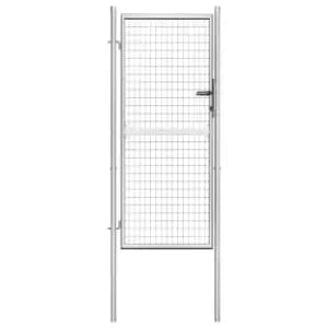 Vidaxl Garden Gate Galvanised Steel 105X225cm Silver