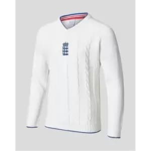 Castore England Cricket Knitted Sweatshirt 2023 Mens - White