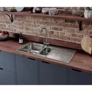 Rangemaster HS9852/ Houston Stainless Steel Inset Sink 1.5 Bowl, Polished