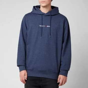 Tommy Jeans Mens Straight Logo Hoodie - Twilight Navy - S