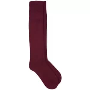 Barbour Womens Wellington Knee Socks Burgundy Large