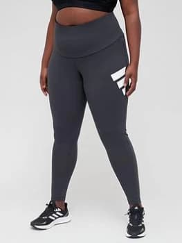 Adidas Future Icons 3 Bar Legging - Plus Size, Dark Grey, Size 1X, Women