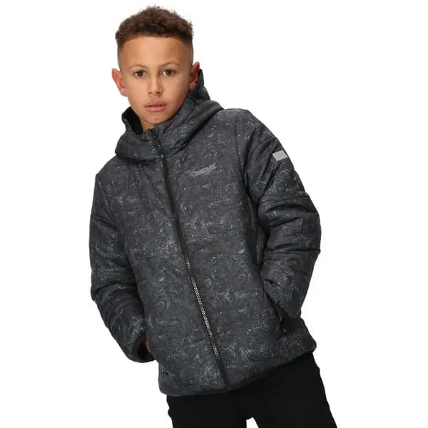 Regatta Boys Lofthouse VII Full Zip Padded Jacket 3-4 Years - Chest 55-57cm (Height 98-104cm) Seal Grey Terrain Print RKN144B-RAI-3