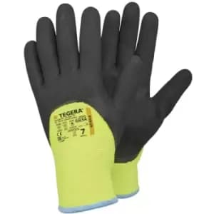 TEGERA NITRILE SANDYGLOVES H/V YELLOW BLAC LINER SIZE 10