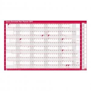 Sasco 2019 Unmounted Oversized Year Planner 2401931