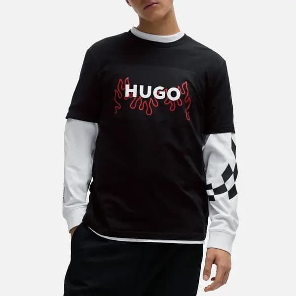 HUGO Dulive_U241 Graphic Flame Cotton T-Shirt - XXL