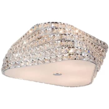 Trium Glass & Crystal Ceiling Light Chrome