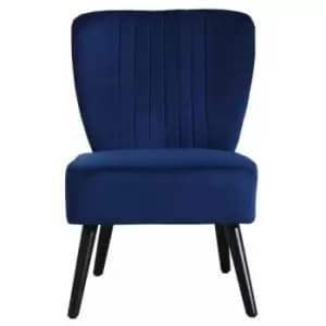 Neodirect - Neo Midnight Blue Crushed Velvet Shell Accent Chair