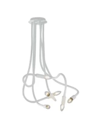 LOVER 6 Light Multi Arm Semi Flush Ceiling light White 100x120cm