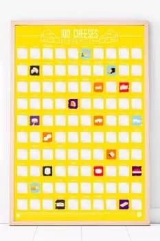 100 Cheeses Scratch Off Bucket List Poster