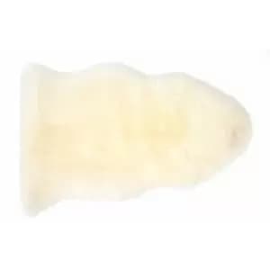 Sheepskin Cream Rug Bedroom Kids Childrens Rug Natural For Living Room And Hallways 100% Wool Fluffy Rugs 90 x 60 x 5 - Premier Housewares