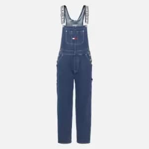 Tommy Jeans Womens Denim Dungarees - Denim Dark - XL