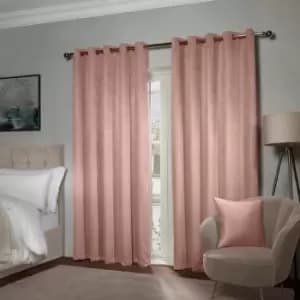 Emma Barclay Ambiance Thermal Woven Blackout Lined Eyelet Curtains, Blush Pink, 66 x 54 Inch