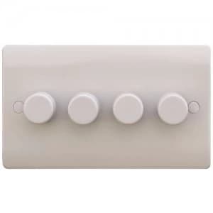 ESR Sline 40-400W White 4G 2 Way 230V Electric Dimmer Switch Wall Plate
